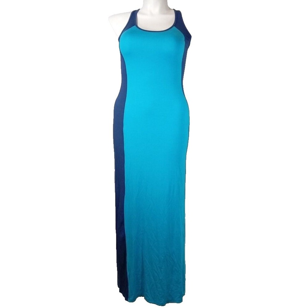 NWT Michael Stars Dress SMALL Blue Turquoise Colorblock Stretch Rip Tide Modal